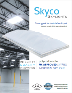 FM Approved Skypro Industrial Skylight